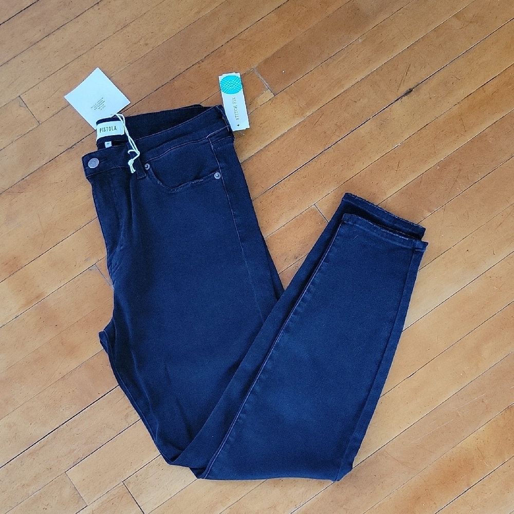 Pistola Midnight Black High Rise Skinny Stretch Jeans Indie Grunge NWT Sz 31 - Picture 2 of 9